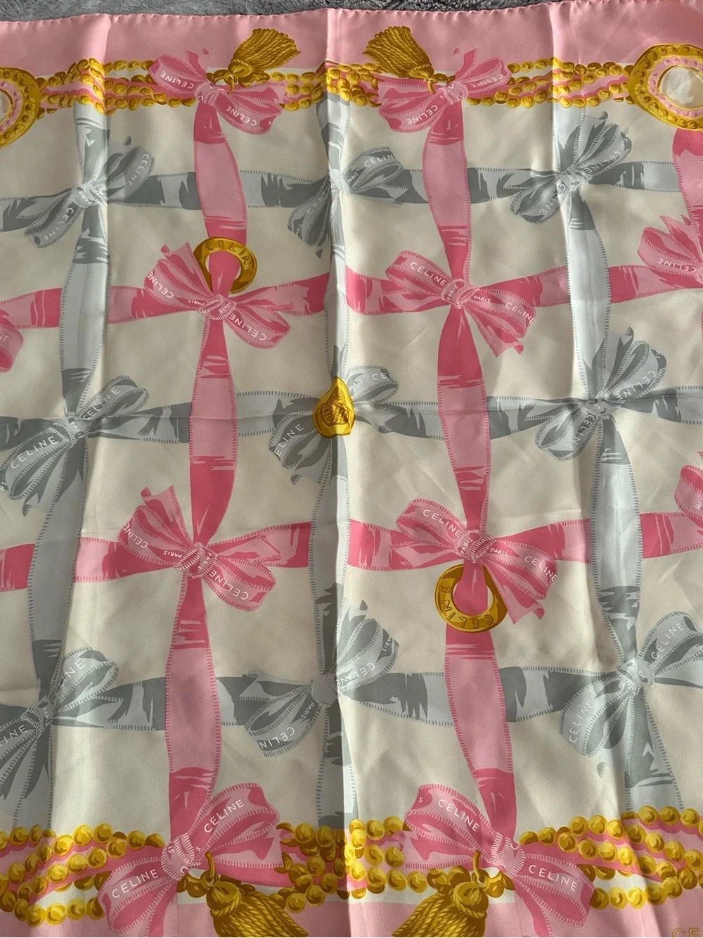 Celine Pink Silk Scarf